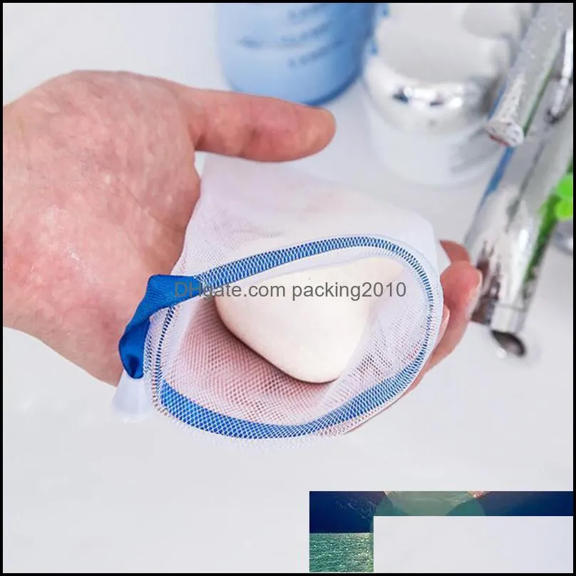 Portable Soap Foaming Net Facial Cleanser Soap Blister Bubble Mesh Manual Foaming Net Bag Whipped Mousse Shower Gel Bath Shower