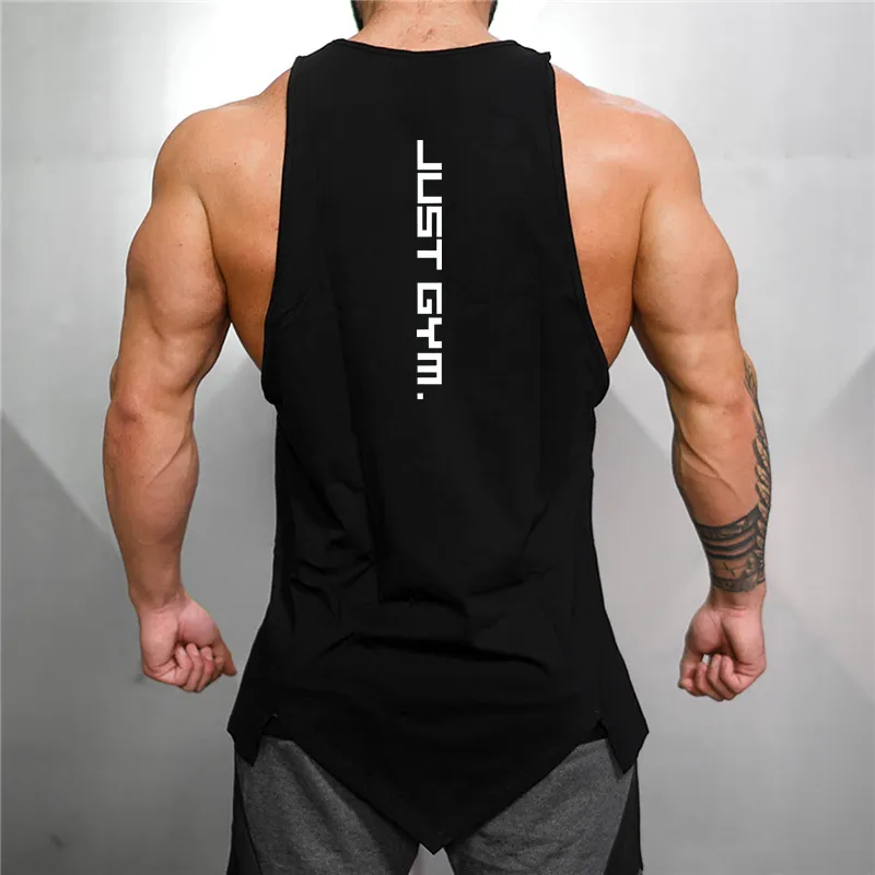 Muscleguys Gym Kläder Bodybuilding Stringer Tank Topp Män Fitness Singlet Sport Ärmlös Skjorta Bomull Undertröja Muscle Vest 220331