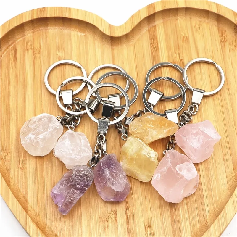 Powder Key Chain Amethysts Powder Crystal White Crystal Keychain Natural Konerupine ...