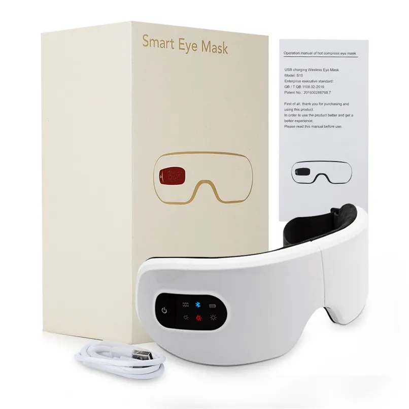 Eye Massager Smart Vibration Protector Care Instrument Komprimera Bluetooth Massageglas Trötthet Pouch Wrinkle 220514