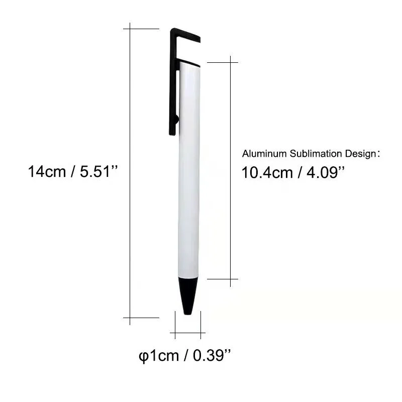 Wholesale Ballpoint Pen for Sublimation Blank Ballpen Shrink Warp Phone Stand Pens Promotion School Office Writing Supplies