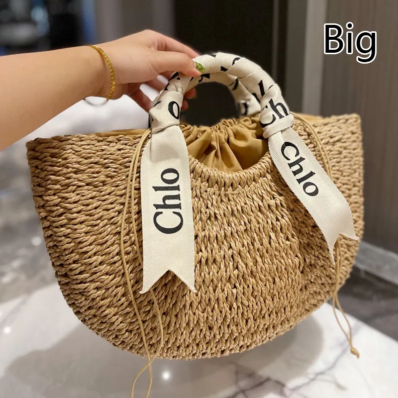 Borse di paglia di paglia Vacanze estive al mare Casual Cestino di verdure intrecciato in rattan Borse da donna Secchi di grande capacità Borsa per la spesa Borsa da viaggio Borse all'ingrosso