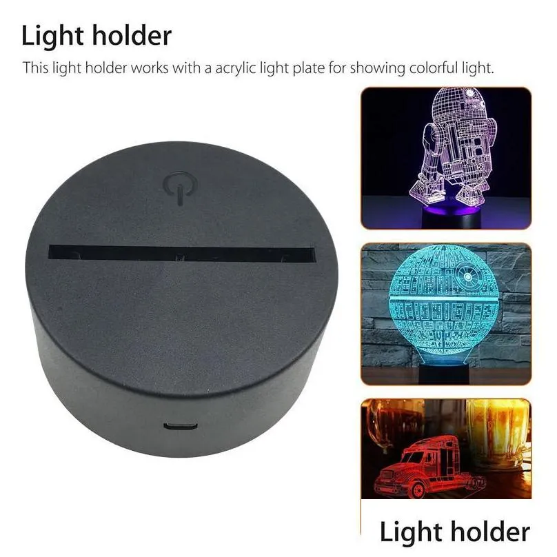 night led light lamp base illusion night lights 7 colors changing for bedroom child room living shop cafe office