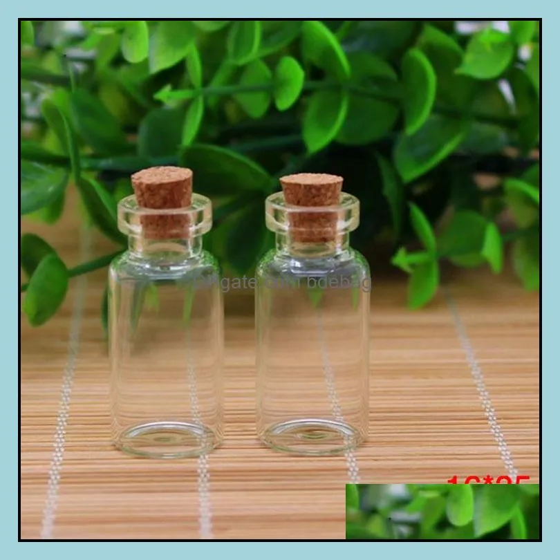 Hot Sale Small Mini Corked Bottle Vials Clear Glass Wishing Drift Bottle Container with Cork .5ml 1ml 2ml 3ml 4ml 5ml 6ml 7ml 10ml 15ml