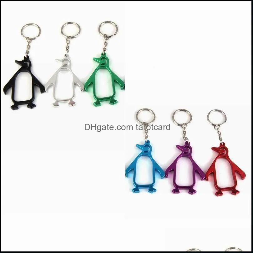 Funny Penguin Metal Beer Can/Bottle opener with Keyring Promotional Gift Mix Colors