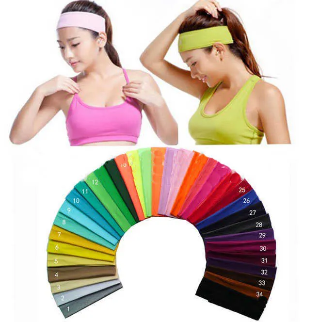 Candy New Colors 23 Cotton Sports pannband Yoga Run Elastic Cotton Rope Absorb Sweat Head Band