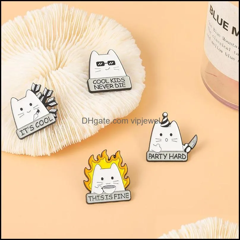 unisex cartoon sunglasses letters cat shaped clothes brooches pins alloy paint animal kitty collar pins backpack sweater hats bags jeans badges brooch