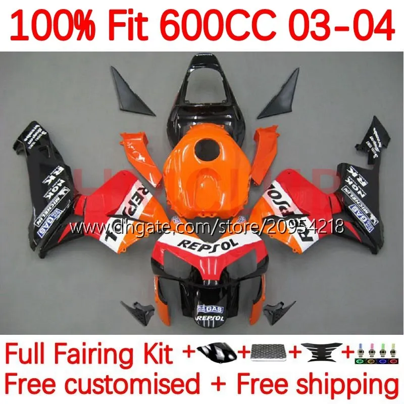 Corpo OEM para Honda CBr 600 RR CC F5 600F5 03-04 Bodywork 143No.21 CBR-600 CBR600 RR CBR600RR 03 04 CBR 600RR 600CC CBR600F5 2003 2004 Fairamento de Lucking Lucky Lucking Lucky