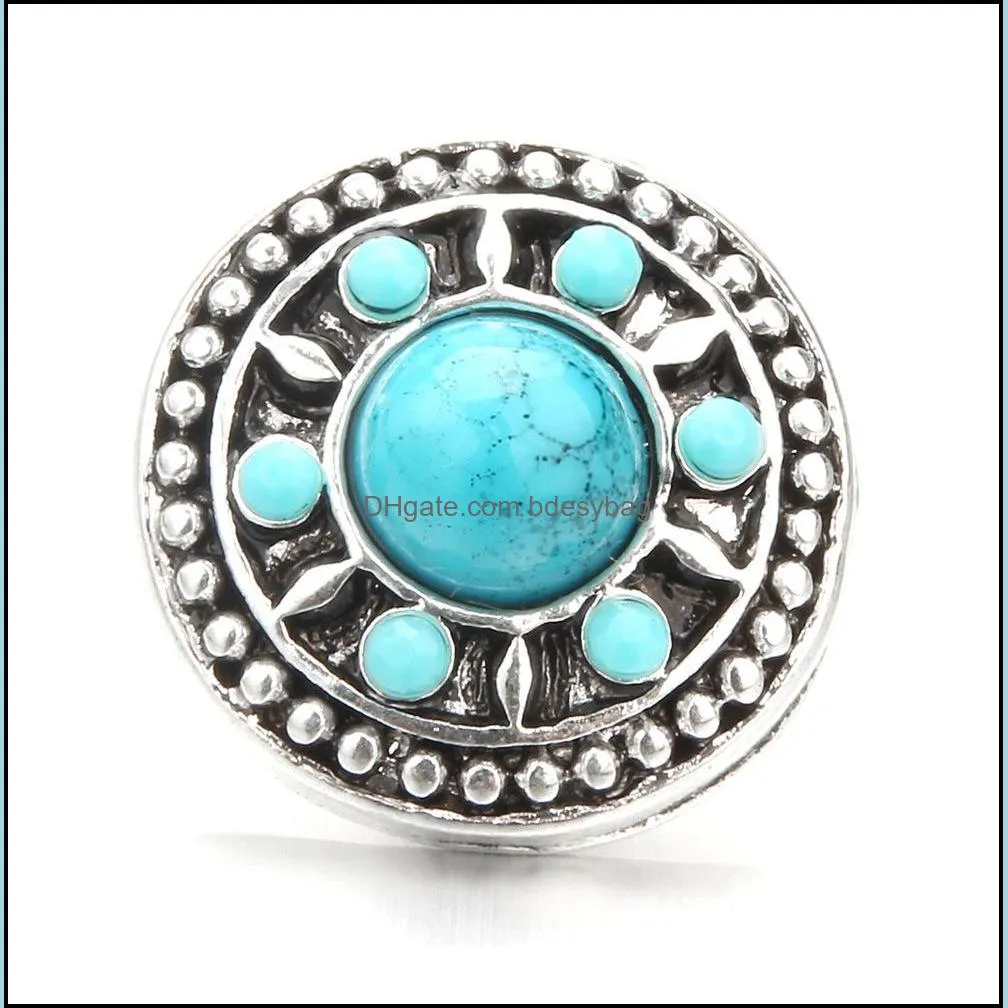 turquoise crystal tortoise flower snap buttons clasp components fit diy 18mm snaps button acc ingredients supplier jewelry