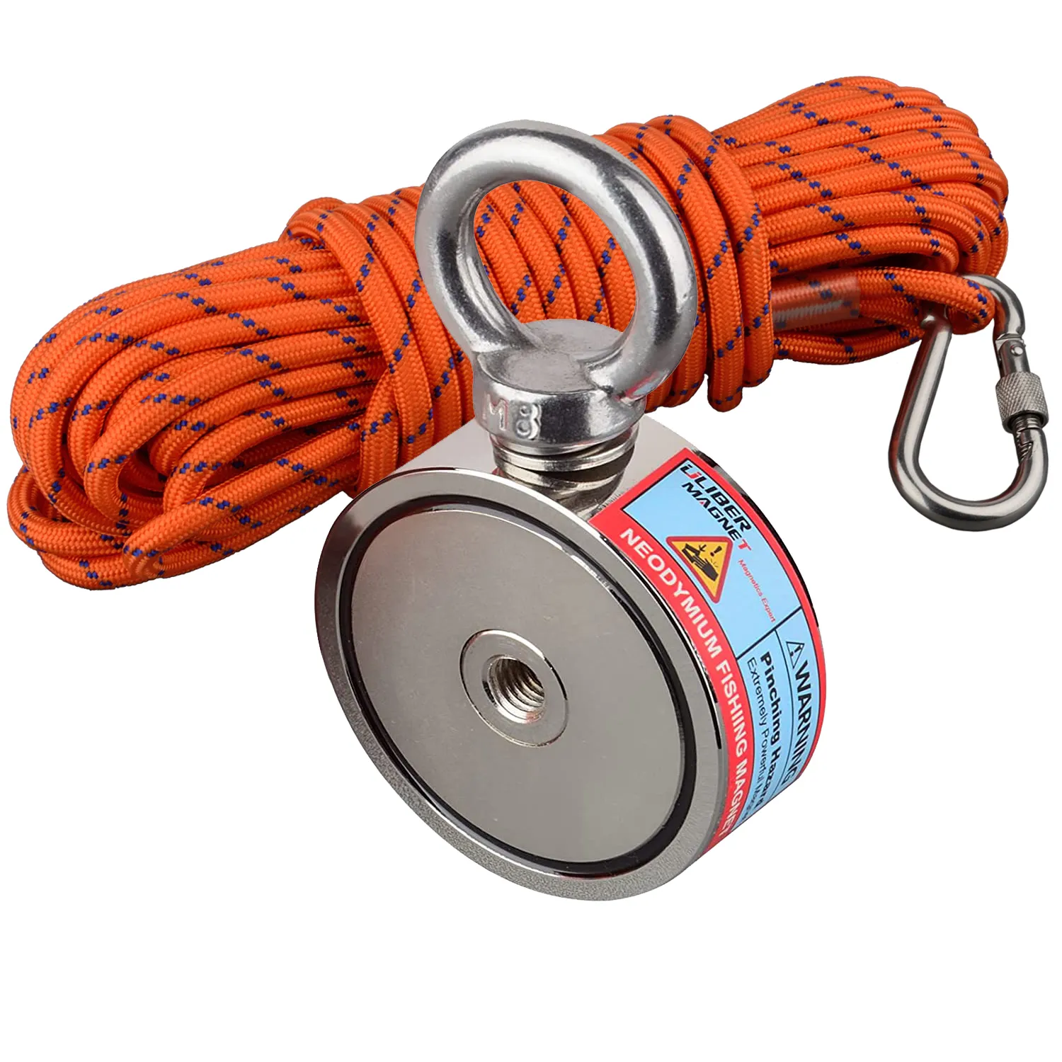 Strong Neodymium Double Side Magnet Fishing Set 320KG-500KG Combined Super Power Salvage Detecting Rare Earth Searching Rope