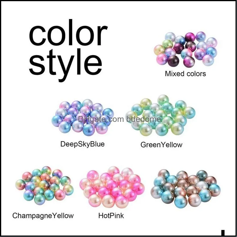 other colorful acrylic round beads imitation faux pearls string no hole 4-10mm mixed color for craft diy jewelry makingother