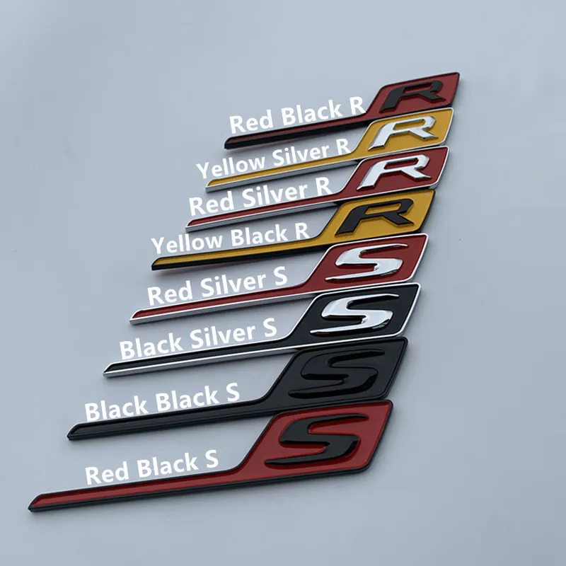 Car Styling New Long S R Letter Trunk Emblem Logo Badge Sticker For Mercedes Benz AMG GTR GTS C63S E63S GLC63S GLE63S