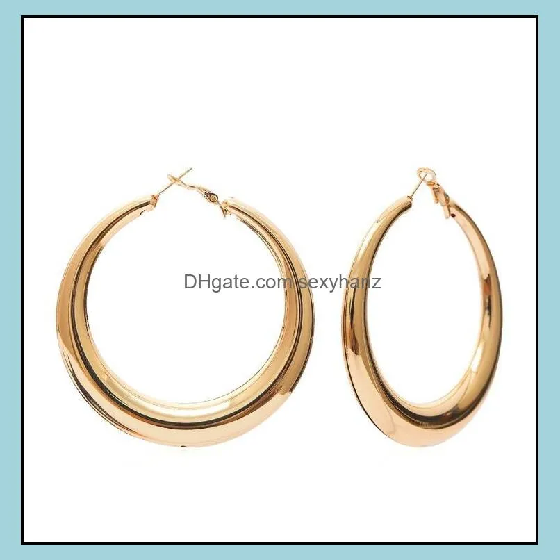 Exaggeration Circle Women Earrings Fashion Personality Charm Lady Studs Outdoor Street Style Female Pendant Earring Jewelry