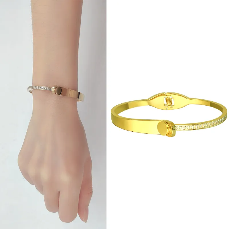 Armband för kvinnor ny design zirkon rostfritt stål älskare lyx varumärke mode charm lyxguld färg naturliga stenar armbanden smycken pulseiras