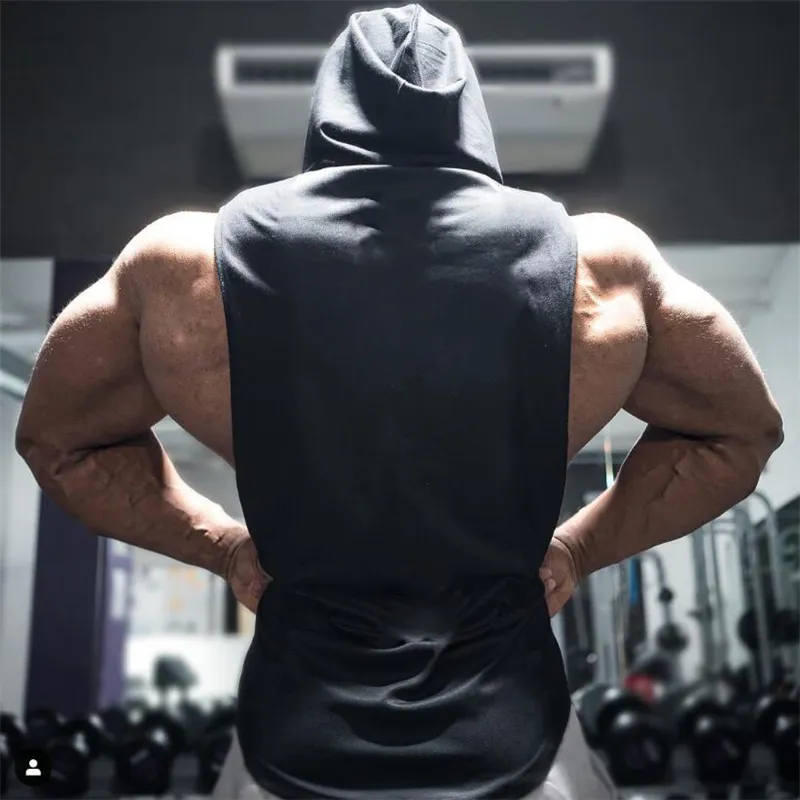 muscleguys liftwear sleeveless shirt with hoody