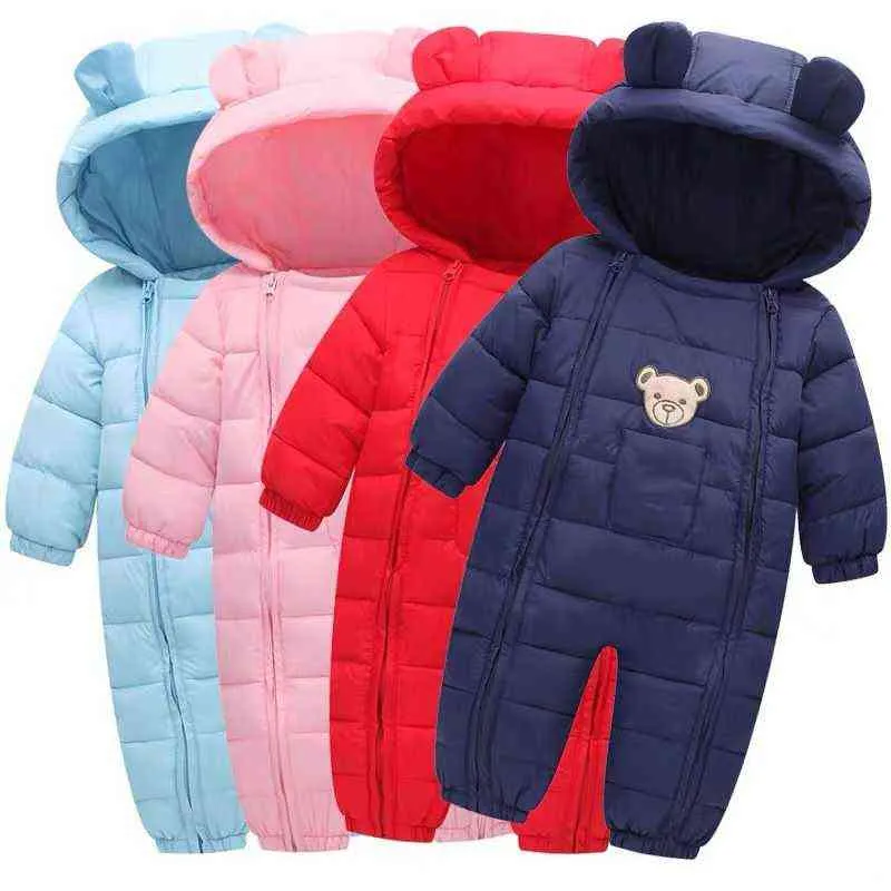 Детская одежда в комбинезоне зима плюс бархатные новорожденные мальчики девочки теплые густые комбинезон