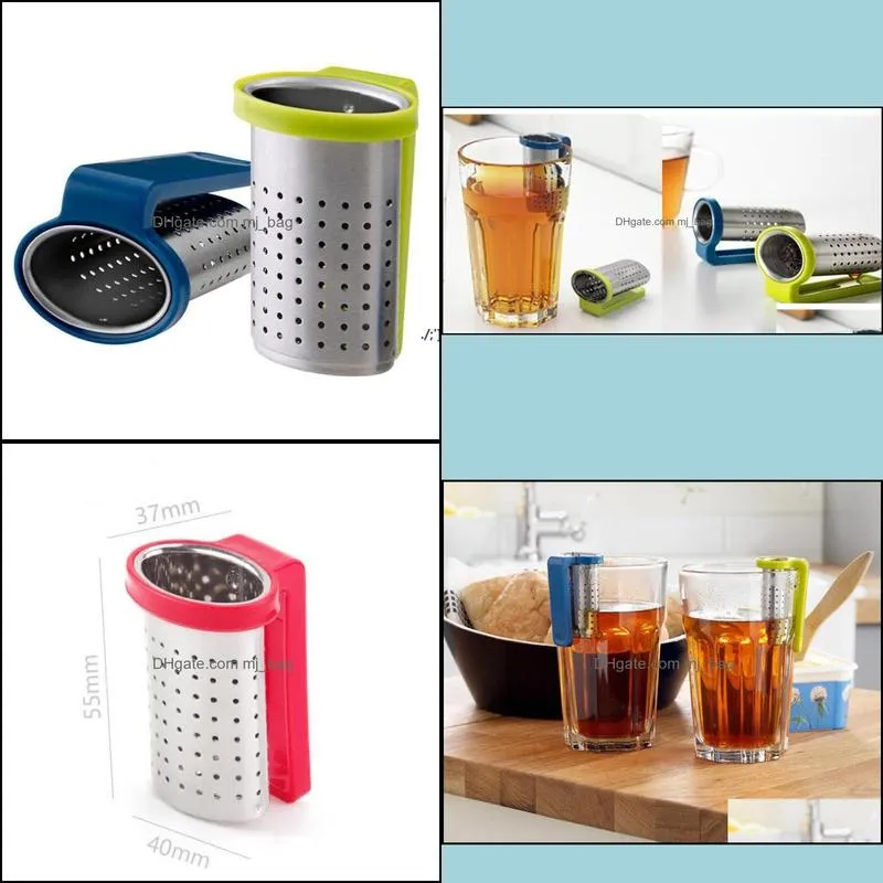 tea infuser reusable tea strainer cup teapot stainless steel tea spoon filter with holder random colors paf12111