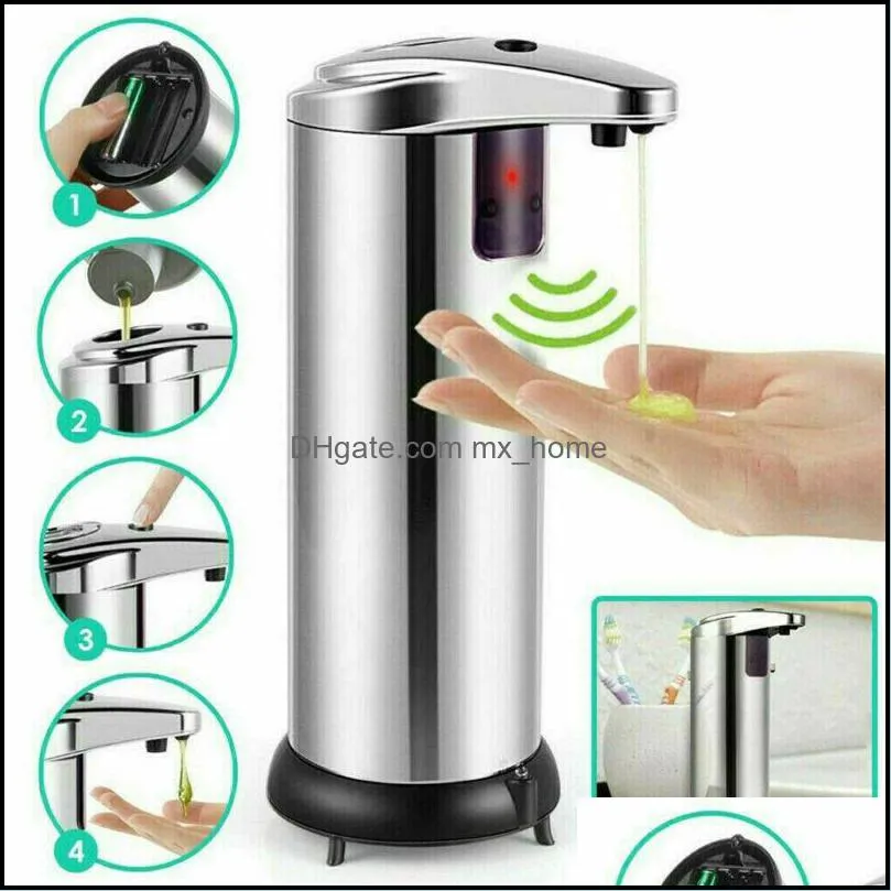 Automatic Sensor Soap Dispenser Liquid Soap Dispensers Stainless Steel Sensor Dispenser Portable Motion Activated Dispenser CCA12204