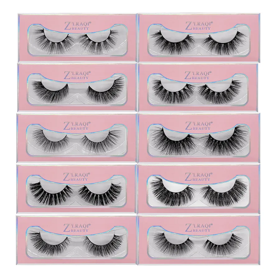 3D Faux Mink Eyelashes Handmade Luxury Natural long Mink False Eye Lashes Cross Thick Extension Eyelash