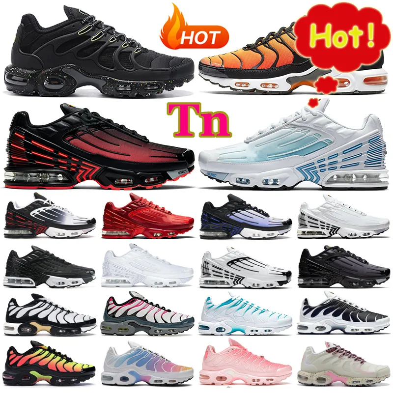 2022 Tn Plus Running Shoes Terrascape Tns 3 Chaussures Women Men Sneakers Triple Black White 