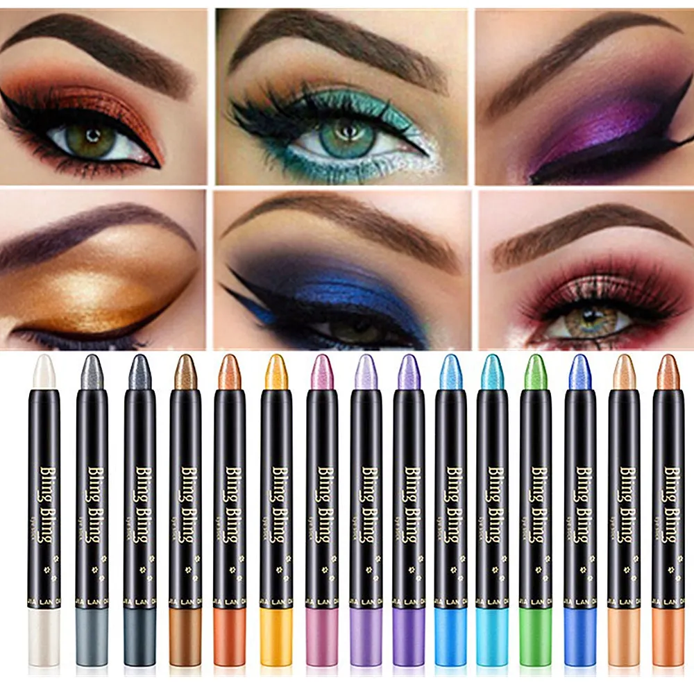 15 Color Professional Women Makeup Eye Shadow Pen Beauty Highlighter Eyeshadow stick 116mm Wholesale Eye Pencil maquillage