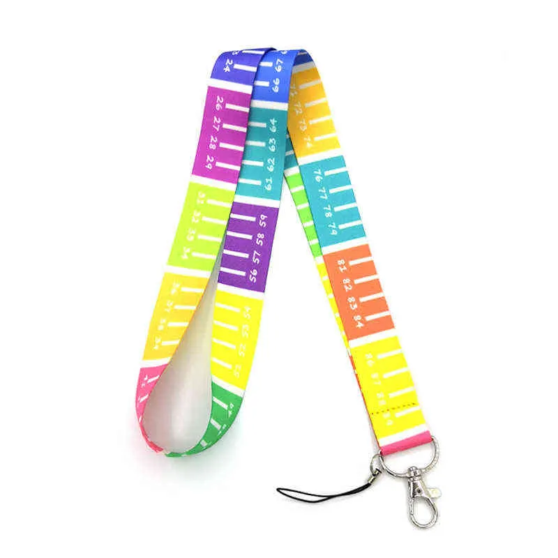 RE282 colorful ruler kids Neck Lanyard keychain Mobile Phone Strap ID Badge Holder Rope Key Chain Keyrings cosplay Accessory