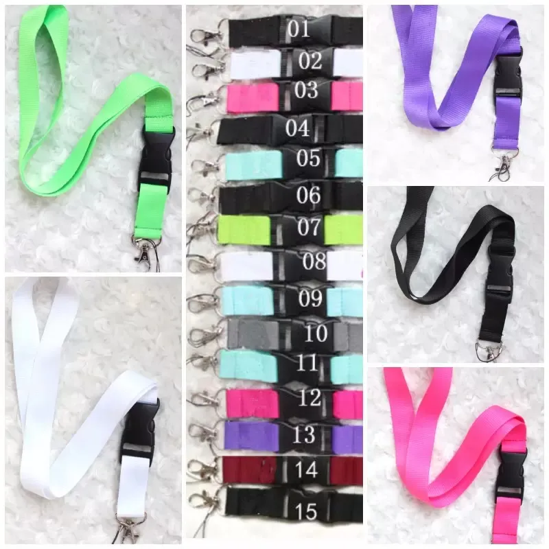 Lanyards Clothes CellPhone bracelet Lanyards Key Chain Necklace Work ID card Neck Fashion Strap Custom Logo Black For Phone 24 Colors