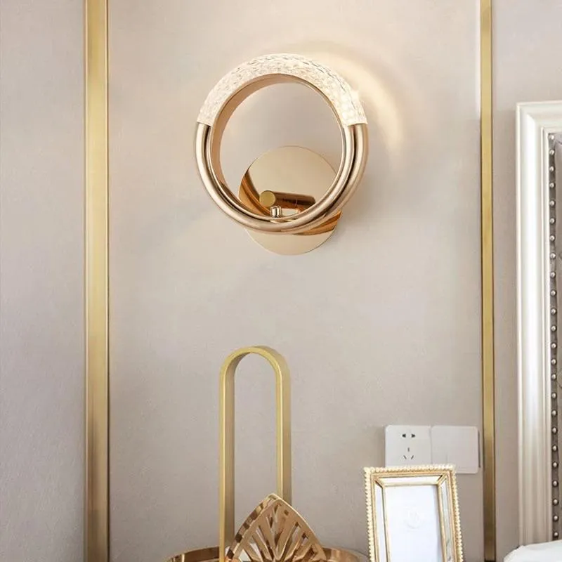 Lampa ścienna kryształowe nordyckie oświetlenie wewnętrzne do domowej dekoracji salonu stoliki jadalni lampy nocne złoto vintage dekoratwall