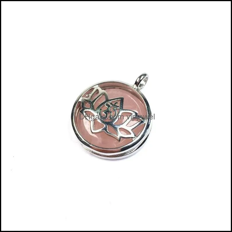 charms natural stones hollow pendant alloy cage with stone pendants for jewelry making diy reiki necklaces accessories