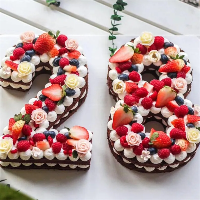 Moldes para bolos Número Design de molde Ferramentas de decoração de bolo de alfabetismo de casamento Acessórios de confeitaria de assadeira 220815