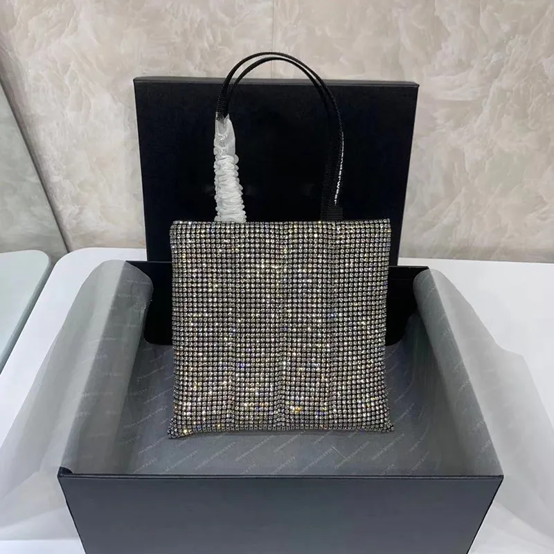 9A+ Top Designer Luxury Bag Women Diamond Totes bag Handbag Tote Shoulder Cross Body Shiny Rhinestone Bags Purse Ladies Clutch Shopping 19cm