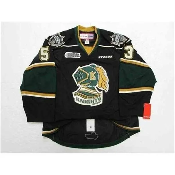 C26 Nik1 personnalisé BO HORVAT Pas cher LONDON KNIGHTS OHL THIRD CCM JERSEY point ajouter n'importe quel nombre n'importe quel nom Mens Hockey Jersey XS-6XL