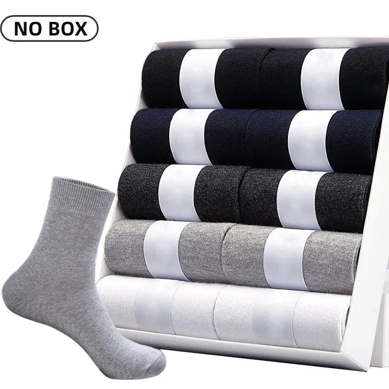 Herrensocken 5/10 Paare/Los Herren Baumwolle Schwarz Business Casual Atmungs Frühling Herbst Männliche Crew Soft Socke Meias Verkauf für SockenHerren