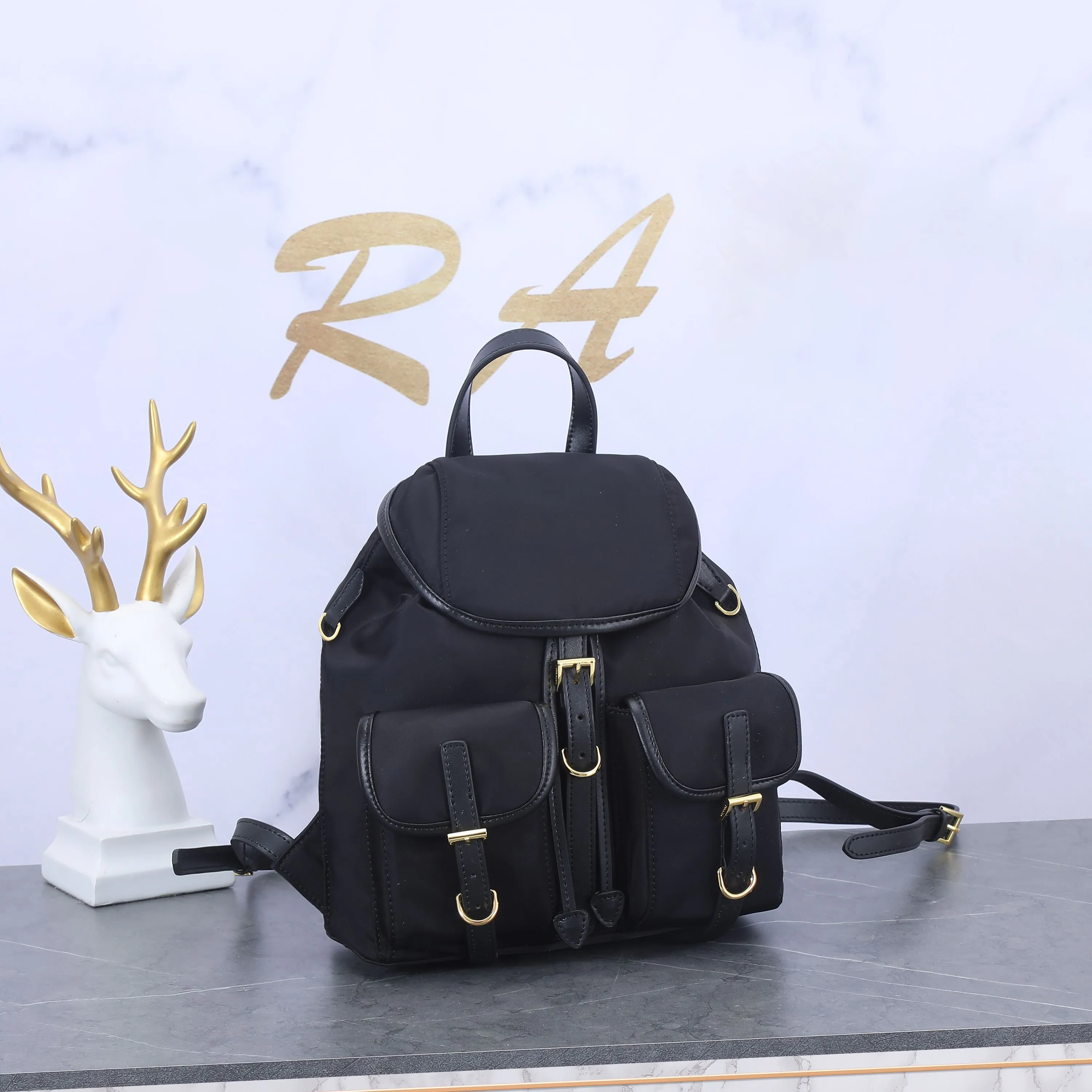 حقائب بيدية جديدة لحزم الظهر 2024P 1BZ677A NYLON BAG SONG1227CLASSIC LOGO Style عارضة