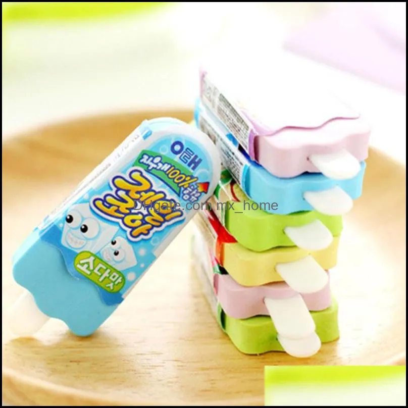 Wholesale-2pcs/lot novelty Ice Cream rubber eraser kawaii creative kawaii stationery school supplies papelaria gift for kids Free