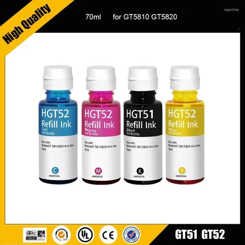 Kits de recarga de tinta einkshop 70ml GT51 GT52 para deskjet gt5810 gt5820 gt 5810 5820 51 52 Kitsink de jato de jato de série da série ROGE22