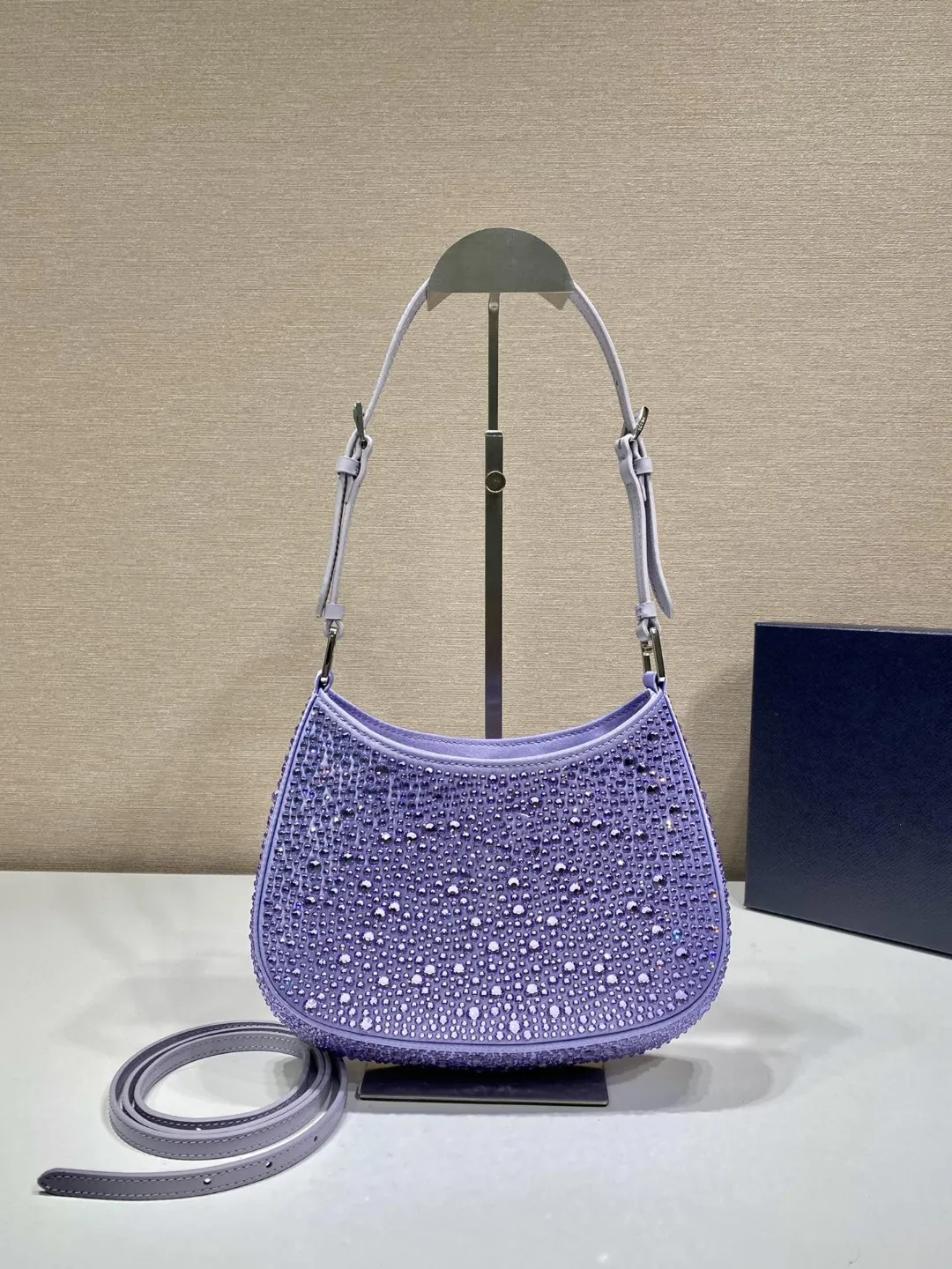 Luxury Crystal Sparkly Evening Bags Silver 22cm Shoulder Bag With