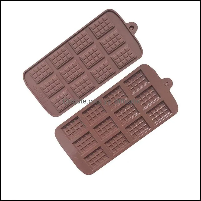 Baking Moulds Creative Waffle Silicone Chocolate Chip Mold Sugar Turning Mold DIY Chocolates Molds RRB14597