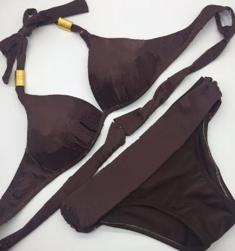 Tekstylia seksowna zużycie pływania haft bikini bikini litery marki stroje kąpielowe projektant metalowy sieć wysokiej jakości damski podzielony strój kąpielowy