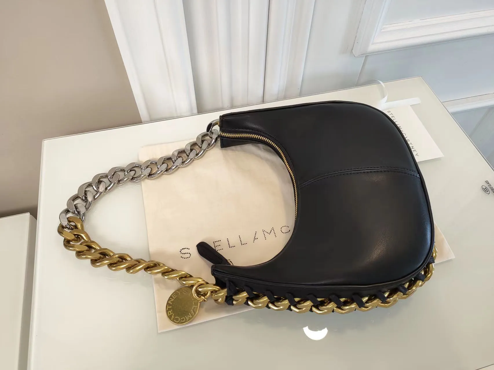 Designer Stella Genuine Leather Axillary Package Handbag Shopping Bag for Women
