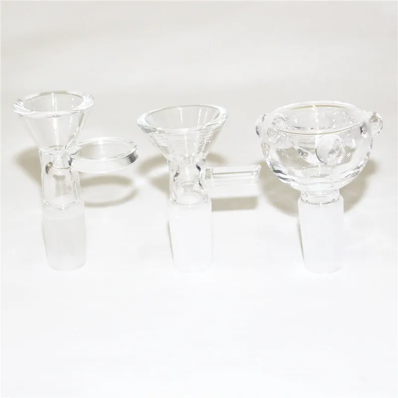 Glass slide bowls for hookah water pipes and bongs smoking bowl joint size 10mm 14mm male dry herb burner