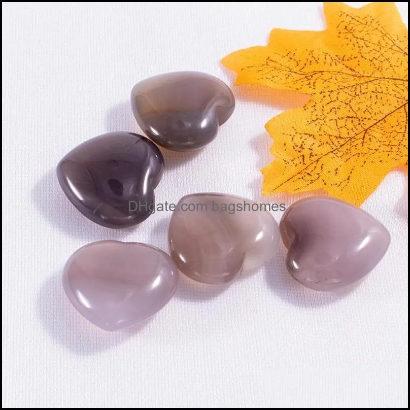 natural crystal stone party favor heart shaped gemstone ornaments yoga healing crafts decoration 20mm c0418