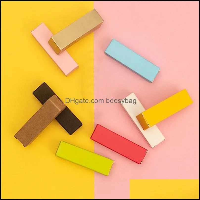 gift wrap 20pcs/lot lip tube packaging carton box lipstick diy packing tool pink kraft paper wedding decoration boxesgift wrapgift