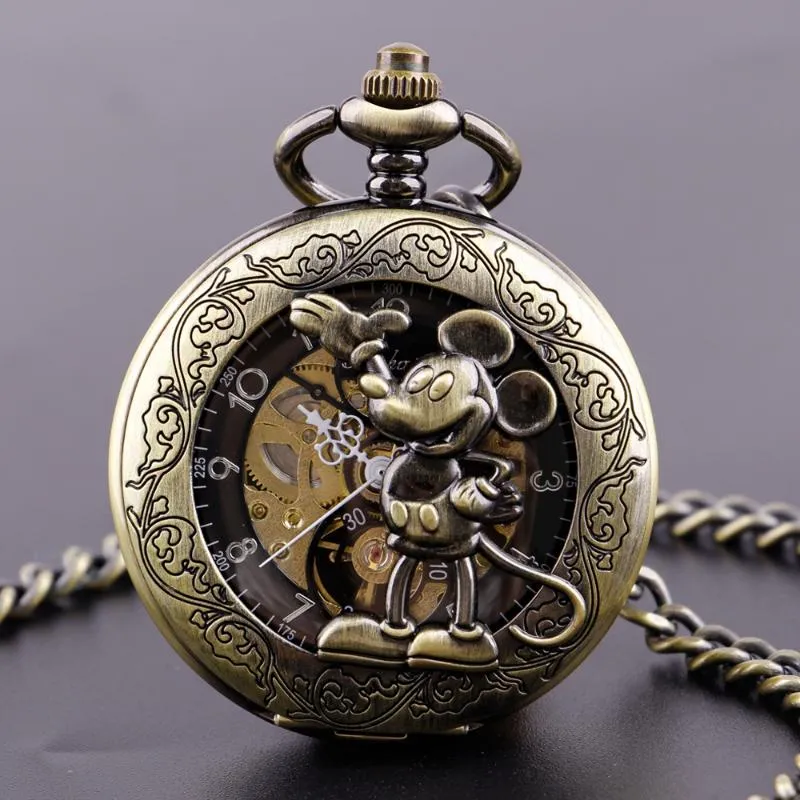 Erkekler için klasik moda mekanik satan cep saatleri kadınlar ünlü anime film tema kolye kolye ile zincir hediye spocket