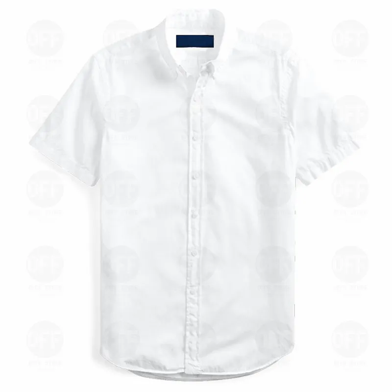 Kort ärmskjortor Mens Designer Business Dress Shirt Fashion Casual Shirt Men Slim Fit Stripe Womens Small Horse Man T Solid Col264k
