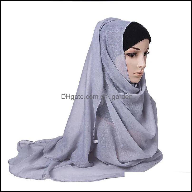 Malaysian Viscose Headwrap Scarf For Women Plain Hijab Muslim Casual Long Shawl Wraps Lightweight Thin Islamic Turban