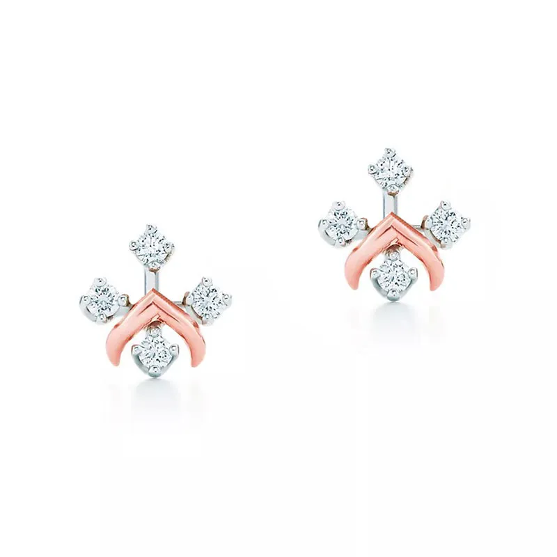 Orecchini di design di lusso Orecchini a bottone classici di moda per le donne Designer Diamante simulato Oro bianco Oro rosa Croce Croce Stud fiore molto buono bello