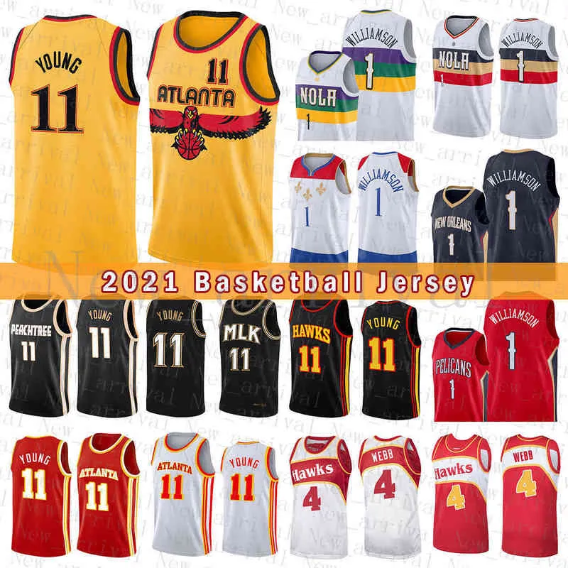 2022 New C Basketball Jersey Zion 1 Williamson Trae 11 Young Spud 4 Webb vackra