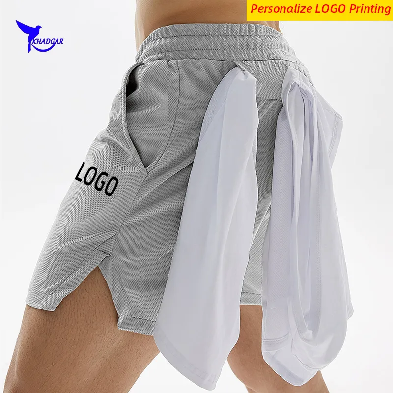 Personnalisez Shorts de course à séchage rapide Hommes Gym Fitness Sport Bermudes Jogging Pantalons courts Summer Beach Boardshorts avec poche 220608gx