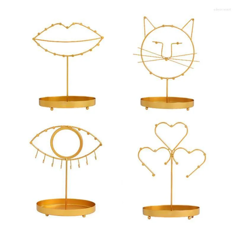 Ударные мешки с ювелирными мешками Display Stand Gold Plate Fashion Geometric Hanging Show Rick для домашнего декора браслеты кольца Edwi22